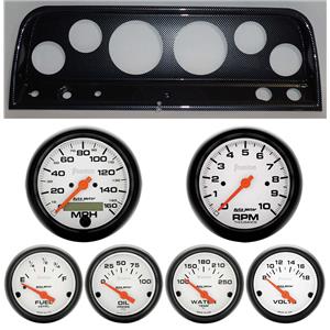 65-66 Chevy Truck Carbon Dash Carrier w/ Auto Meter Phantom Electric Gauges