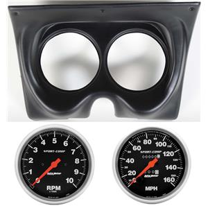 67 68 F Body Black Dash Carrier w/Auto Meter 5" Sport Comp Mechanical Gauges