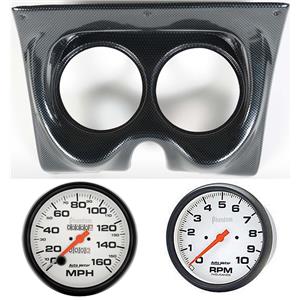 67 68 F Body Carbon Dash Carrier w/Auto Meter 5" Phantom Mechanical Gauges