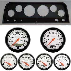 65-66 Chevy Truck Black Dash Carrier w/ Auto Meter Phantom Electric Gauges