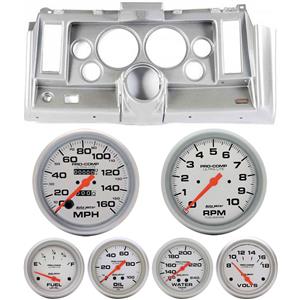 69 Camaro Silver Dash Carrier w/Auto Meter Ultra Lite Mechanical 5" Gauges