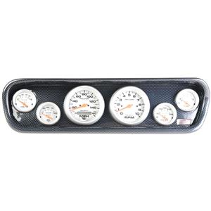 64-66 Mustang Carbon Dash Carrier w/ Auto Meter Ultra Lite Electric Gauges