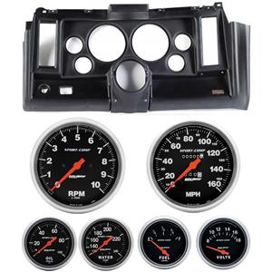 69 Camaro Black Dash Carrier w/Auto Meter Sport Comp Mechanical 5" Gauges