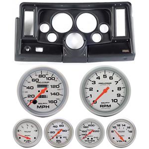 69-76 Nova Black Dash Carrier w/Auto Meter Ultra Lite Mechanical 5" Gauges