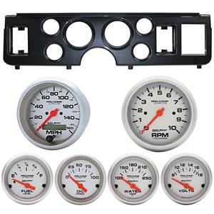 79-86 Mustang Carbon Dash Carrier w/ Auto Meter Ultra Lite Electric Gauges