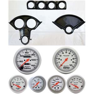 55-56 Bel Air Carbon Dash Carrier w/Auto Meter Ultra Lite Mechanical Gauges