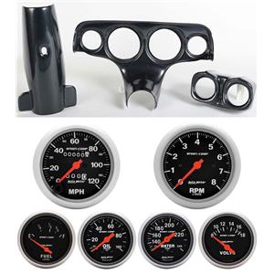 57 Bel Air Carbon Dash Carrier w/Auto Meter Sport Comp Mechanical Gauges