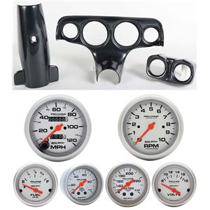 57 Bel Air Carbon Dash Carrier w/Auto Meter Ultra Lite Mechanical Gauges