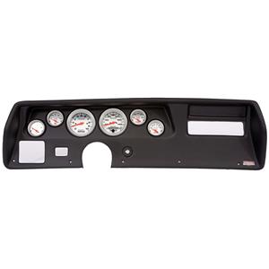 70-72 Chevelle SS Black Dash Carrier w/ Auto Meter Ultra Lite Electric Gauges