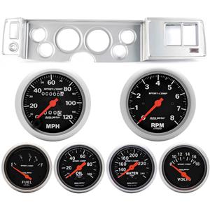 79-81 Camaro Silver Dash Carrier w/Auto Meter Sport Comp Mechanical Gauges