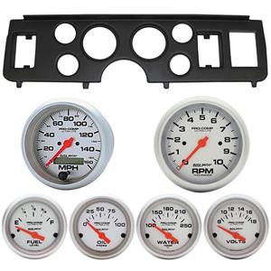 79-86 Mustang Black Dash Carrier w/ Auto Meter Ultra Lite Electric Gauges