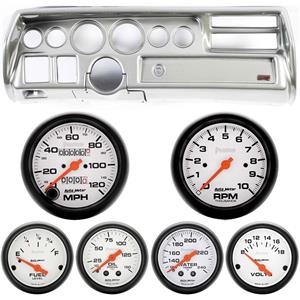 70-72 Chevelle Sweep Silver Dash Carrier w/Auto Meter Phantom Mechanical Gauges