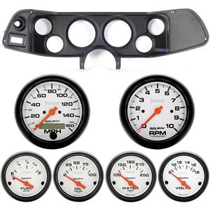 70-78 Camaro Black Dash Carrier w/ Auto Meter Phantom Electric Gauges