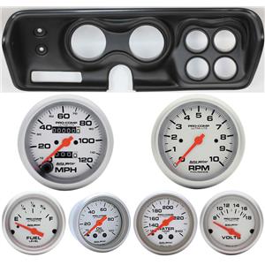 Classic Dash 718711311 Mopar B Body Black Dash Carrier Panel w/ Ultra Lite Mechanical Gauges
