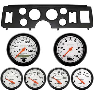 79-86 Mustang Black Dash Carrier w/ Auto Meter Phantom Electric Gauges