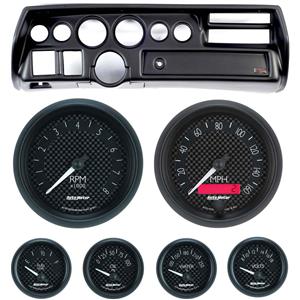 70-72 Chevelle SS Black Dash Carrier w/ Auto Meter GT Gauges