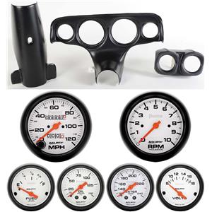 57 Bel Air Black Dash Carrier w/Auto Meter Phantom Mechanical Gauges