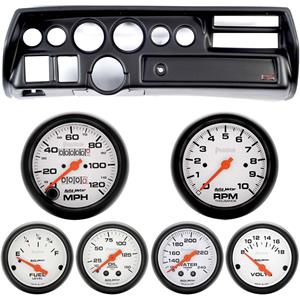 70-72 Chevelle Sweep Black Dash Carrier w/Auto Meter Phantom Mechanical Gauges