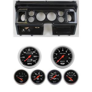 80-86 Ford Truck Carbon Dash Carrier w/ Auto Meter Sport Comp Mechanical Gauges