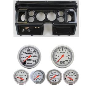 80-86 Ford Truck Carbon Dash Carrier w/ Auto Meter Ultra-Lite Mechanical Gauges