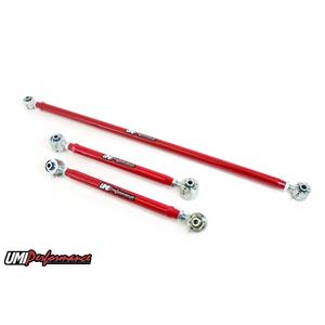UMI Performance 203538-R GM F-Body Dbl. Adj Rear Low Control Arms & Panhard Bar Kit Roto Joints -RD