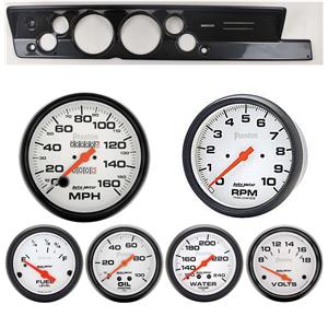 67-69 Barracuda Carbon Dash Carrier w/ Auto Meter 5" Phantom Mechanical Gauges