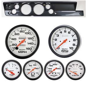 67-69 Barracuda Carbon Dash Carrier w/ Auto Meter 5" Phantom Mechanical Gauges