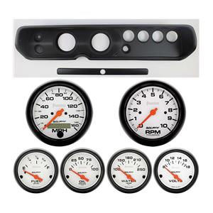 64 Chevelle Black Dash Carrier w/ Auto Meter 3-3/8" Phantom Electric Gauges