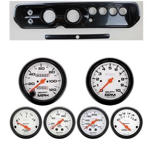 64 Chevelle Carbon Dash Carrier w/ Auto Meter 3-3/8" Phantom Mechanical Gauges