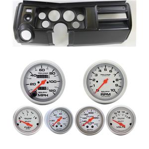 69 Chevelle Black Dash Carrier w/ Auto Meter 3-3/8" Ultra-Lite Mechanical Gauges