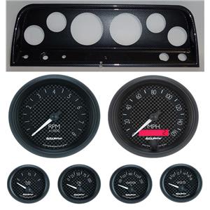 65-66 Chevy Truck Carbon Dash Carrier w/ Auto Meter GT Gauges