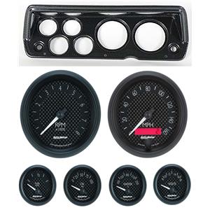 70-76 Mopar A Body Carbon Dash Carrier w/ Auto Meter GT Gauges
