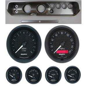 65 Chevelle Silver Dash Carrier w/ Auto Meter 3-3/8" GT Gauges