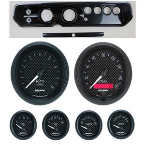 65 Chevelle Carbon Dash Carrier w/ Auto Meter 3-3/8" GT Gauges
