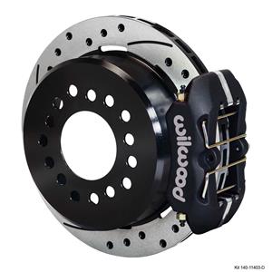 Wilwood Rear Disc Brake Kit Small Ford 9" w/ 2.5" Offset 11" Drilled Rotor Black