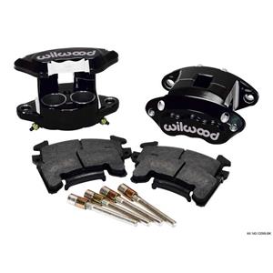 WILWOOD # 140-1209 D154 CALIPERS & PADS FRONT DUAL PISTON 1.04" BLACK