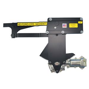 1940 Ford 2Dr Coupe Front Door Less Vent Power Window Kit with Black Switches