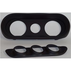 62-65 Nova Black Dash Carrier Panel for 3-3/8", 2-1/16" Gauges