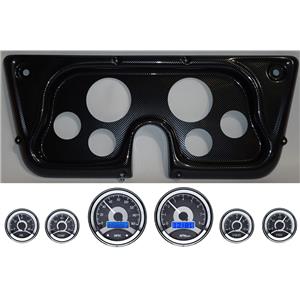 67-72 GM Truck Carbon Dash Carrier w/ Dakota Digital VHX Universal 6 Gauge