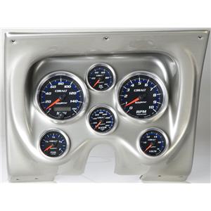 67 68 Firebird Silver Dash Carrier w/Auto Meter Cobalt Gauges