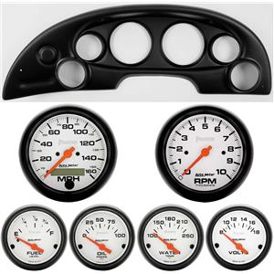 94-04 Mustang Black Dash Carrier w/ Auto Meter Phantom Electric Gauges