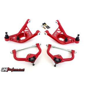 UMI Performance 70-81 Camaro Firebird Front Upper Lower Tubular Control Arms Red