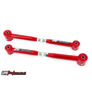 UMI Performance 1038-R Ford Mustang Rear Adj. Lower Control Arms w/ Polyurethane Bushings - Red