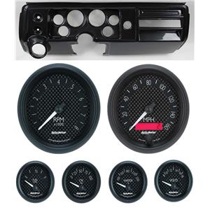 68 Chevelle Carbon Dash Carrier w/ Auto Meter 3-3/8" GT Gauges
