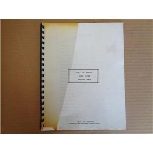 TECH AID PRODUCTS OPERATOR'S MANUAL FOR TA-900 AIRCRAFT COMPONENT - USED AVA