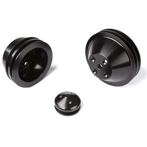 CVF Racing Stealth Black Chevy Small Block Pulley Kit V-Belt, LWP 2V