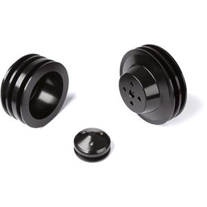CVF Racing Stealth Black Ford Small Block Pulley Kit A/C (4 Bolt Crank - 289 WP)