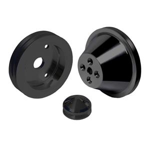 CVF Racing Stealth Black Chevy Small Block V-Belt Pulley Kit - Short Water Pump