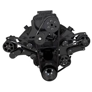 Black Serpentine System Big Block Chevy Supercharger - AC, Power Steering & Alternator & EWP