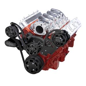 CVF Racing Black Diamond Chevy LS Engine High Mount Serpentine Kit - Alternator Only